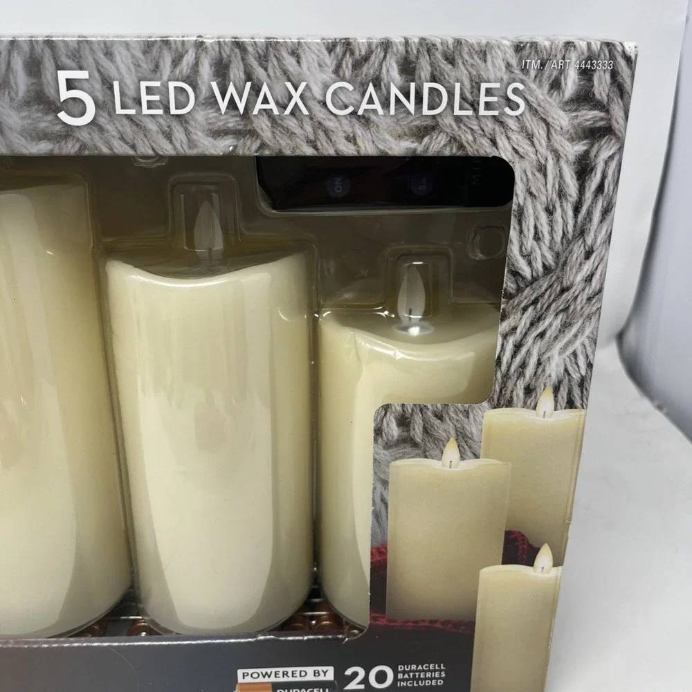 MIRAGE 5 LED Wax Candles with Remote & Timers 20 Duracell Batteries, New  Sealed